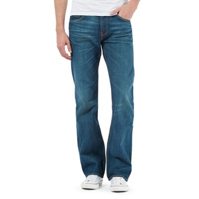 527&#8482 explorer vintage wash blue slim bootcut jeans
